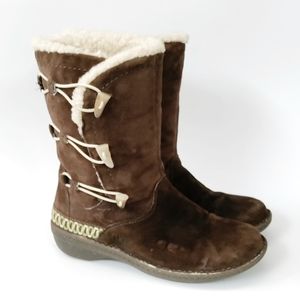 UGG Kona Boot Espresso Suede Shearling Lined Size 9